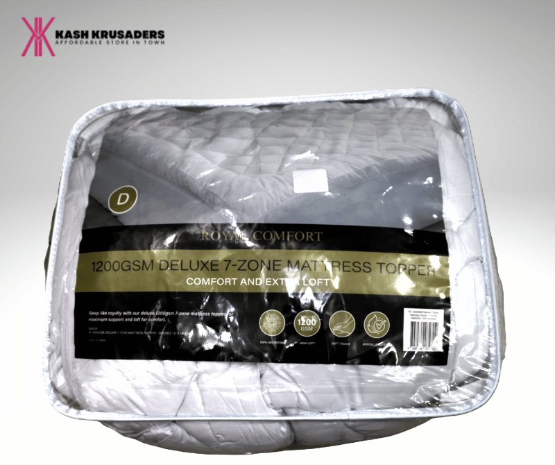 Royal Comfort 1200gms deluxe 7-zone mattress topper Double